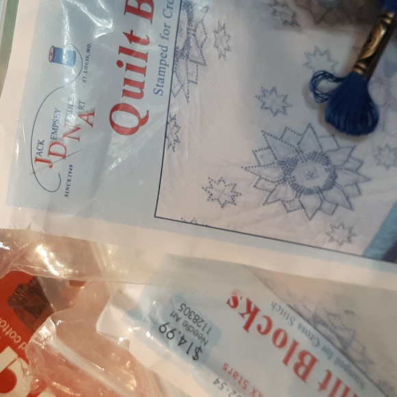 Basket full of cross stitch items - Picture 3 of 12